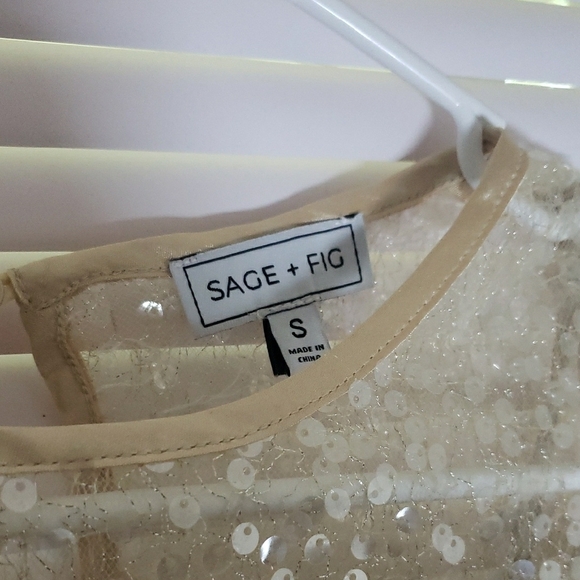 Sage & Fig Beige Sequin Cropped Blouse – Sparkle in Every Season - Picture 8 of 11